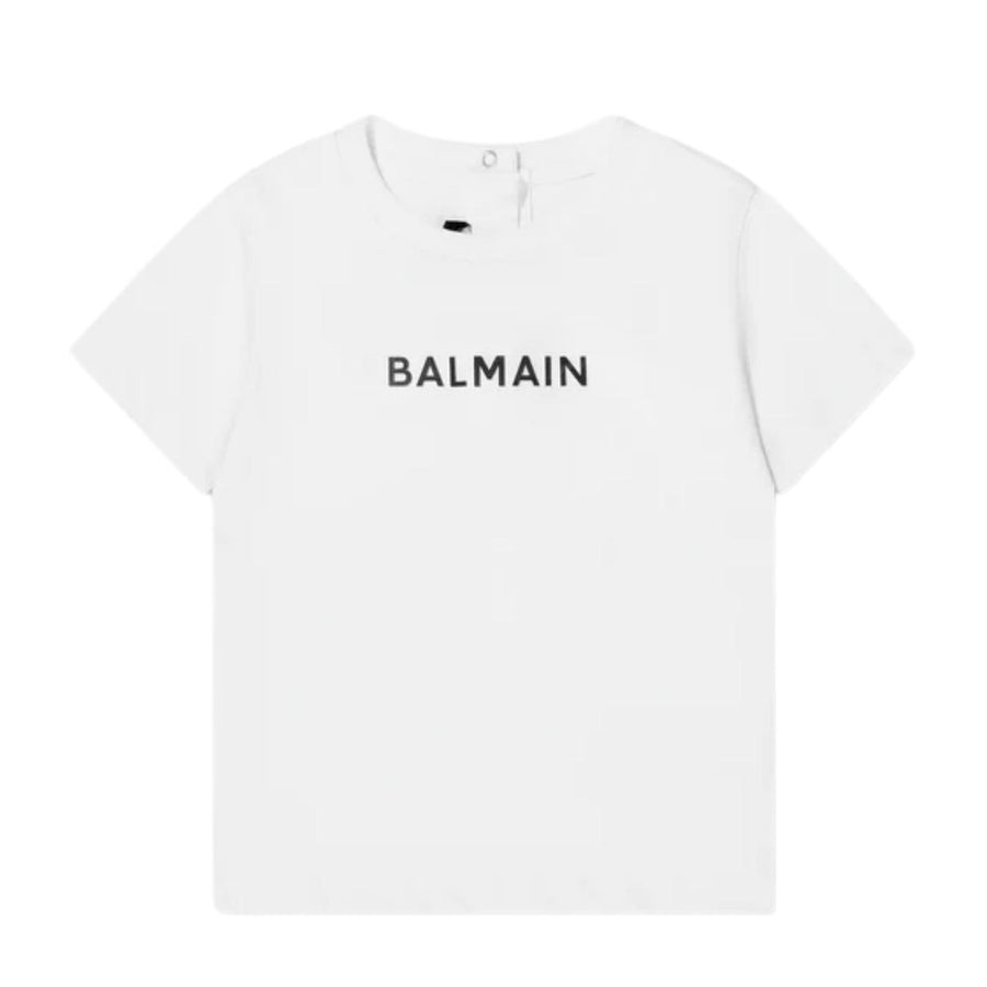 Balmain Baby Printed Logo White T-Shirt
