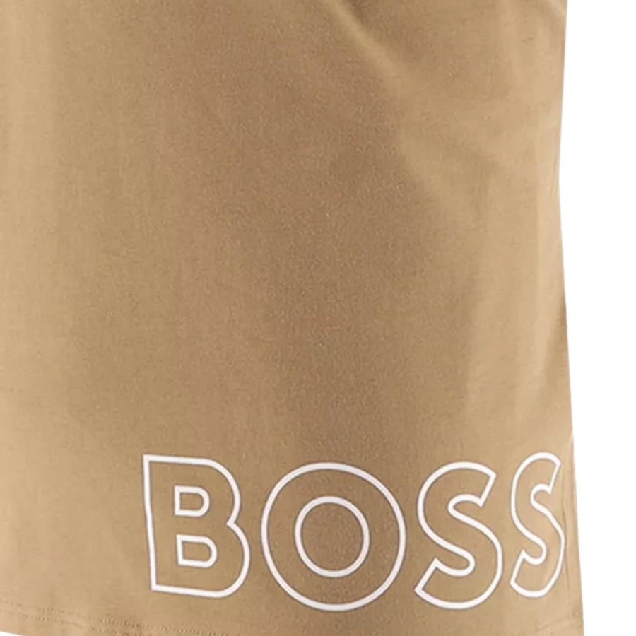 BOSS Beige Identity Outlined Logo T-Shirt