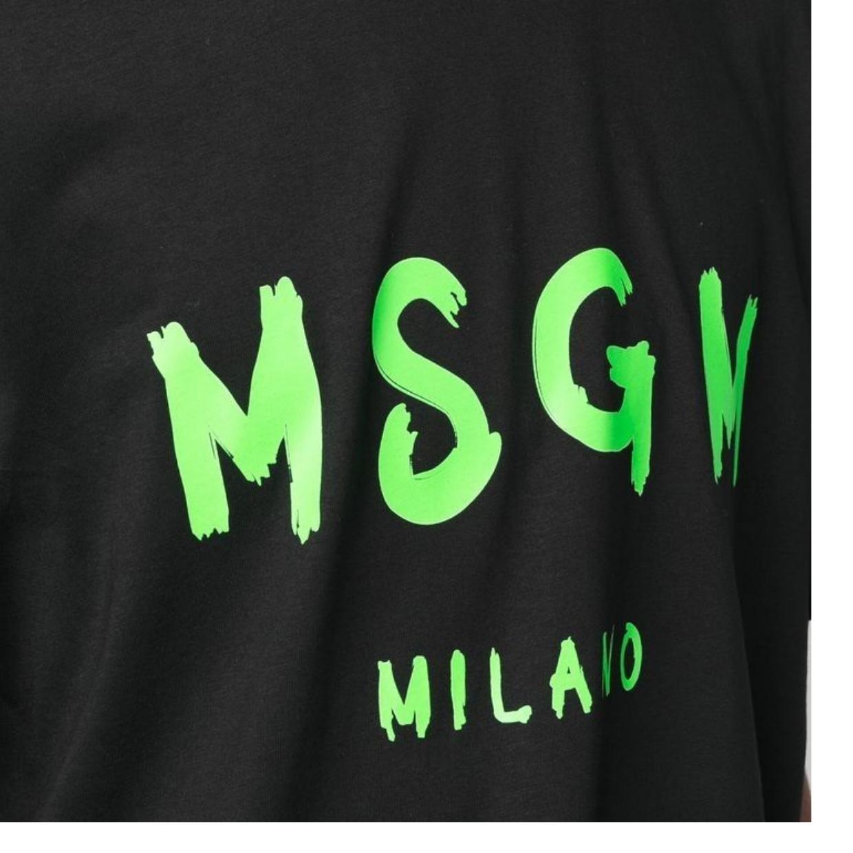 MSGM Brushed Logo Black T-Shirt