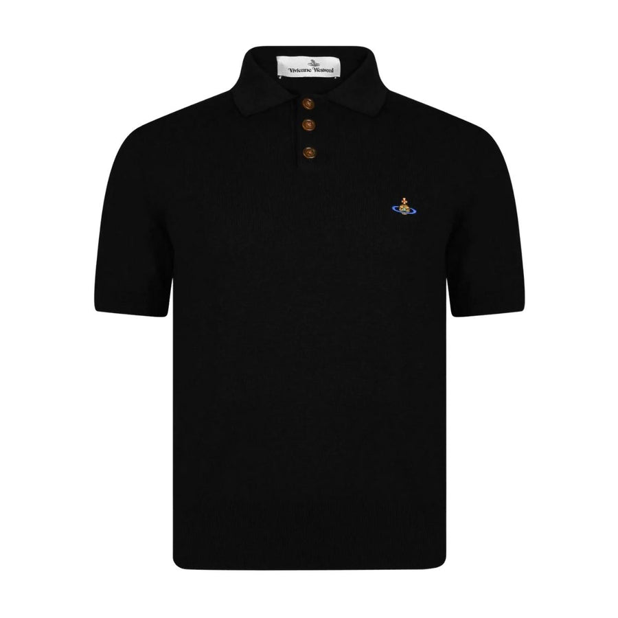 Vivienne Westwood Black Knitted Polo Shirt