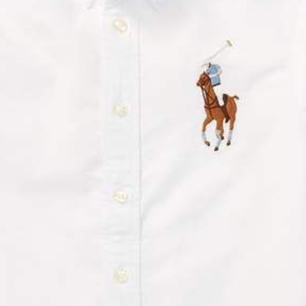 Ralph Lauren Kids White Embroidered Logo Shirt