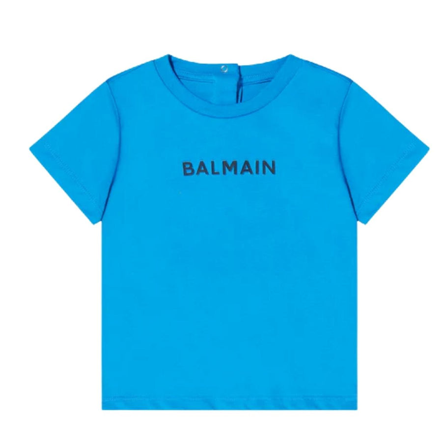 Balmain Baby Printed Logo Blue T-Shirt