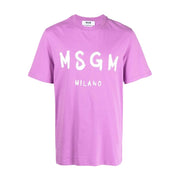 MSGM Brushed Logo Purple T-Shirt