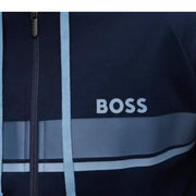 BOSS Blue Logo Stripes Zip-Up Hoodies