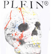 Philipp Plein Skull Print Logo White T-Shirt