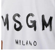 MSGM Brushed Logo White T-Shirt