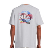 MSGM Grey Breaking News Logo T-Shirt