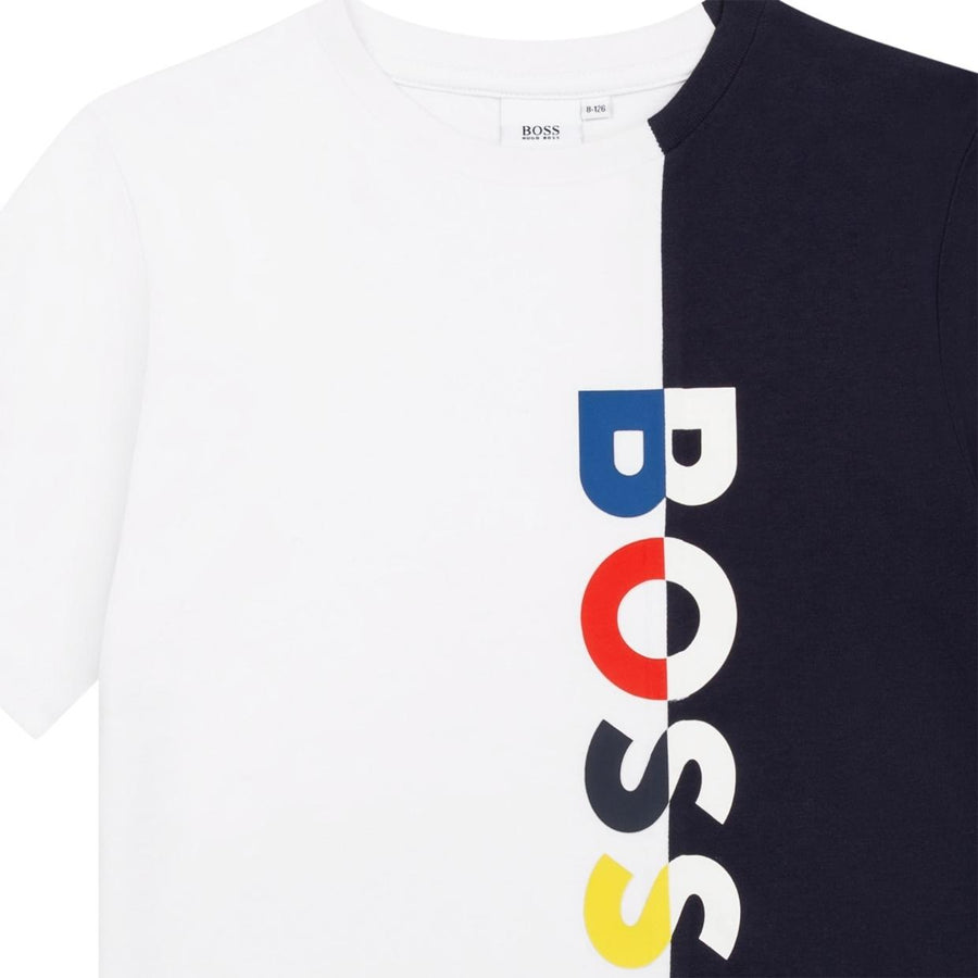 BOSS Kids Two-Tone Print Logo T-Shirt