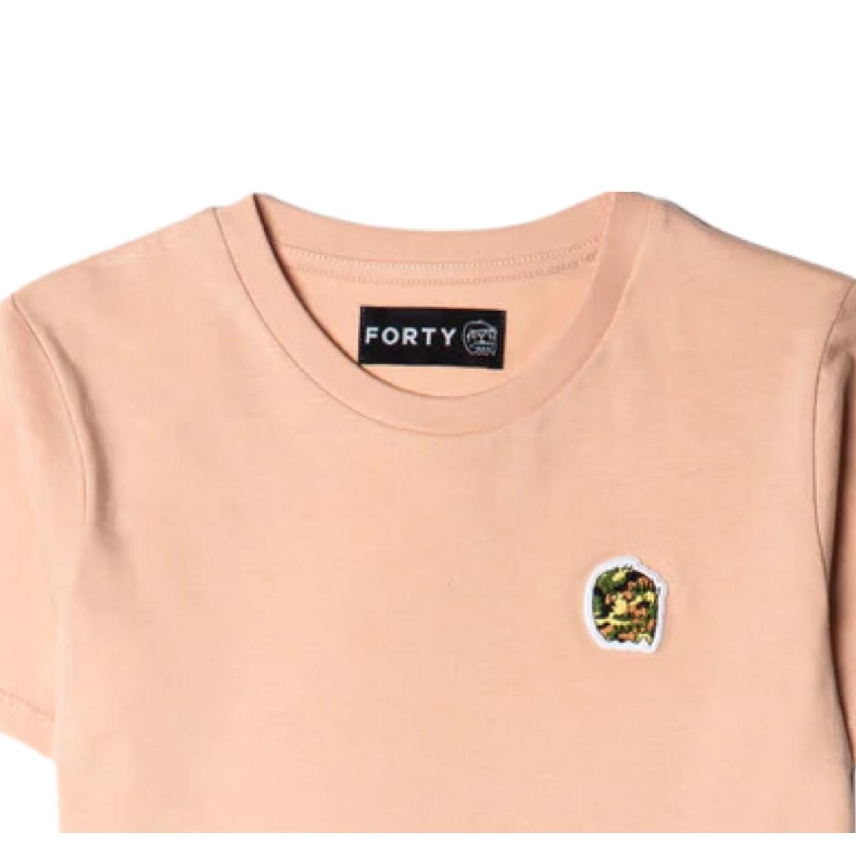 Forty Kids Ben Camo Logo Peach T-Shirt