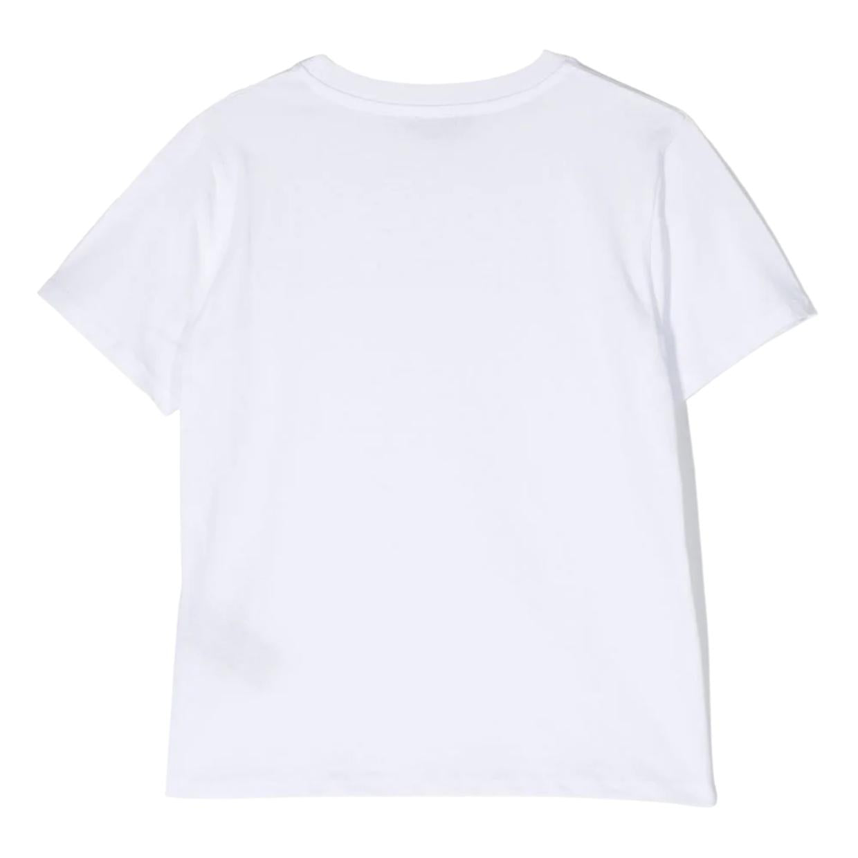 Balmain Kids Iridescent Logo White T-Shirt