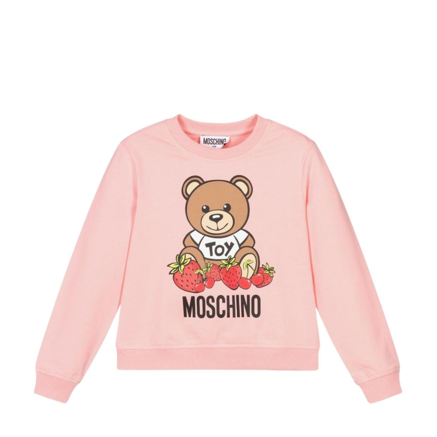 Moschino Girls Pink Teddy Print Sweatshirt