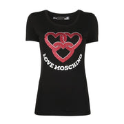 Love Moschino Three Love Heart Logo T-Shirt