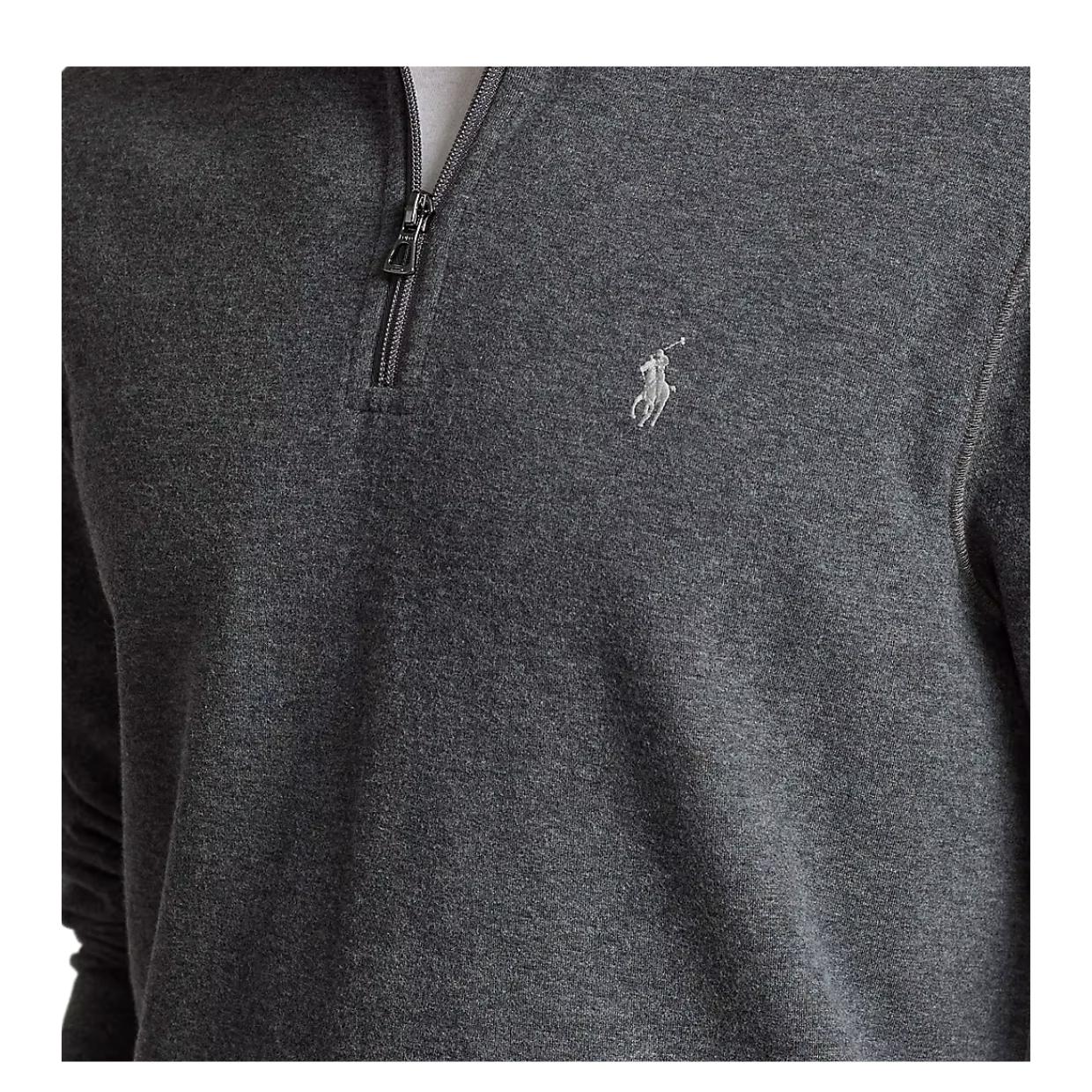 Ralph Lauren Logo Half Zip Grey Sweatshirt