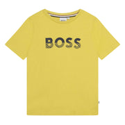 BOSS Kids Lime Graphic Print Logo T-Shirt