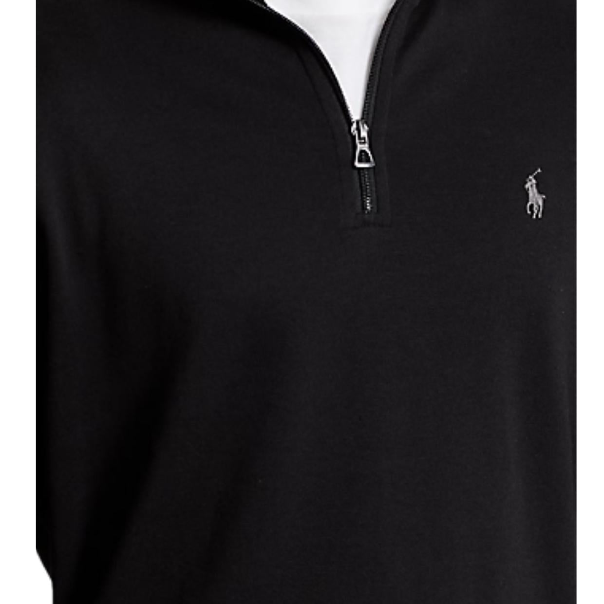 Ralph Lauren Logo Half Zip Black Sweatshirt