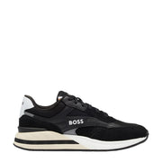 BOSS Kurt Suede Lace Up Black Trainers
