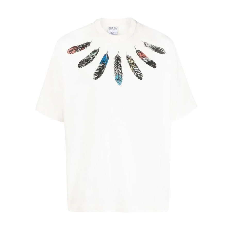 Marcelo Burlon Printed Feathers Over T-Shirt