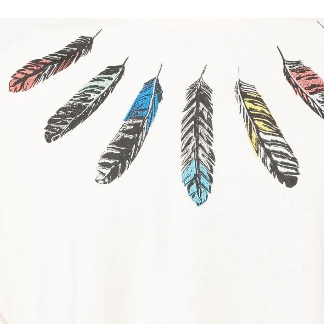 Marcelo Burlon Printed Feathers Over T-Shirt