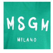 MSGM Brushed Logo Green T-Shirt