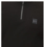 BOSS Zetrust Logo Patch Black Half Zip Sweatshirt