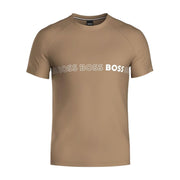 BOSS Repeat Printed Logo Beige T-Shirt