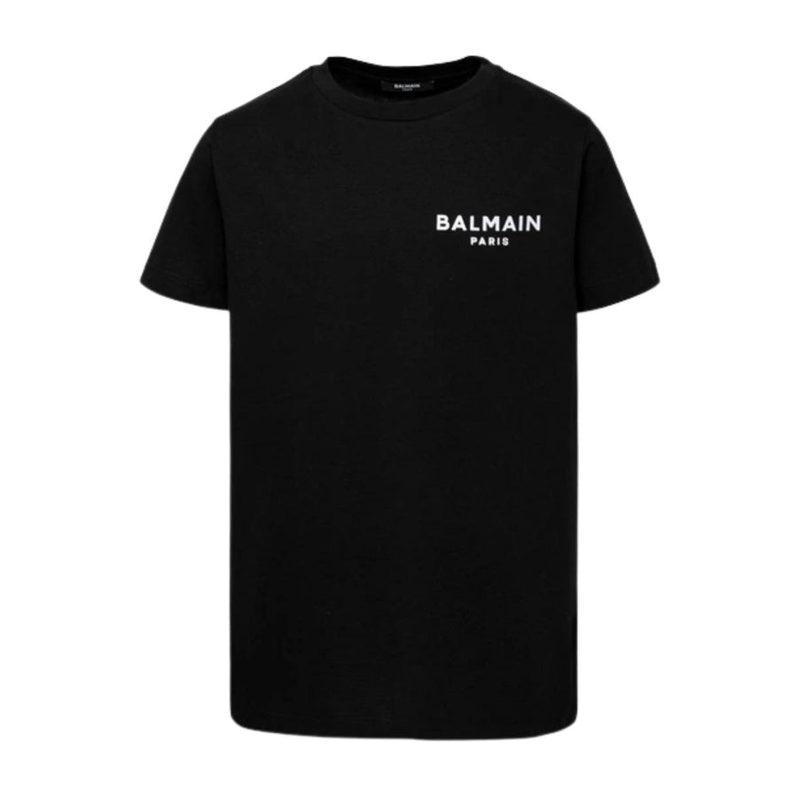 Balmain Kids Printed Chest Logo Black T-Shirt