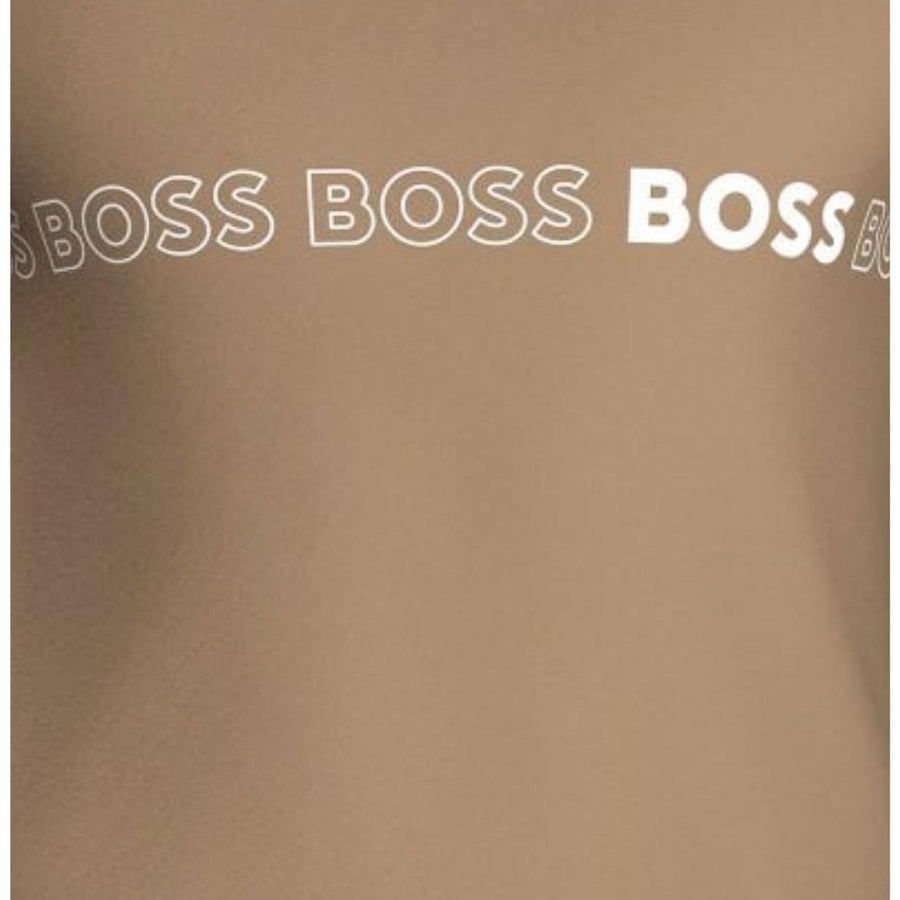 BOSS Repeat Printed Logo Beige T-Shirt