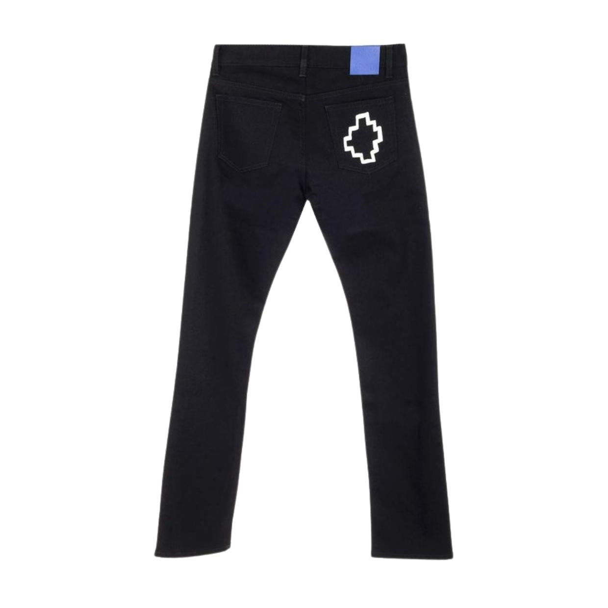 Marcelo Burlon Tempera Cross Black Denim Jeans