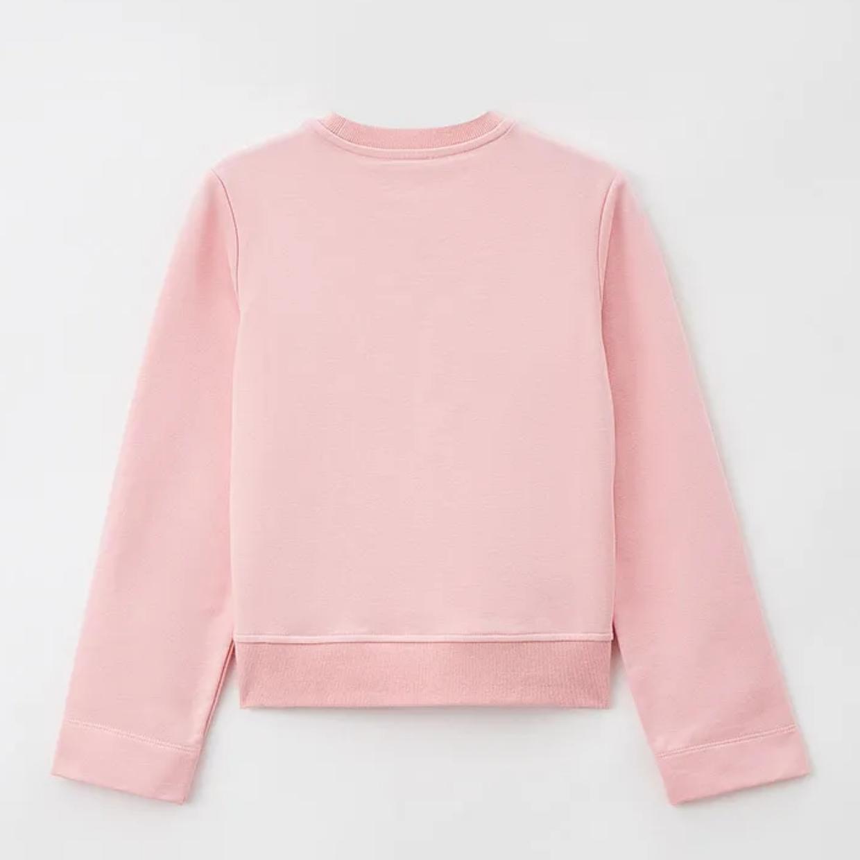 Moschino Kids Pink Diamantes Logo Sweatshirt