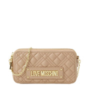 Love Moschino Taupe Mini Quilted Logo Crossbody Bag