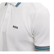 BOSS Paddy Embroidered Logo White Polo Shirt