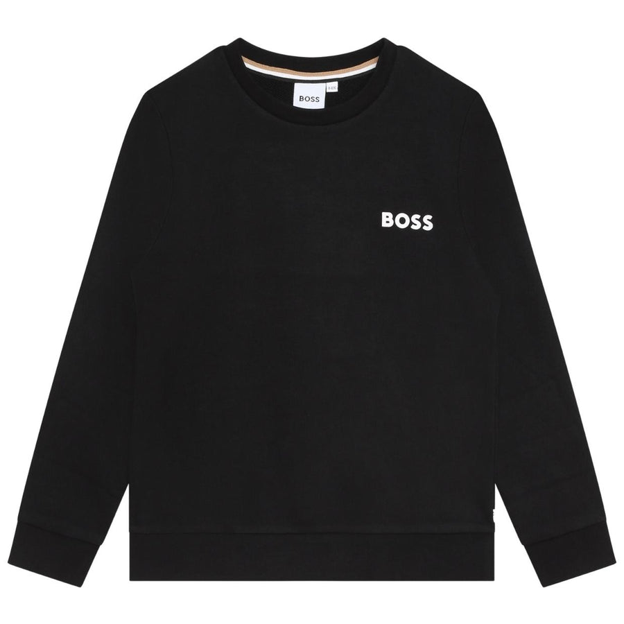 BOSS Kids Printed Logo Black Sweatshirt