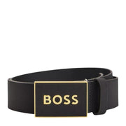 BOSS Engraved Logo Plaque Buckle Belt