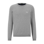 BOSS Grey Rallo Curved Logo Knit Sweater