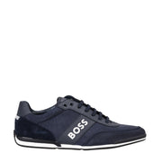 BOSS Navy Saturn Logo Low Top Trainers