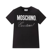 Moschino Girls Black Diamante T-Shirt