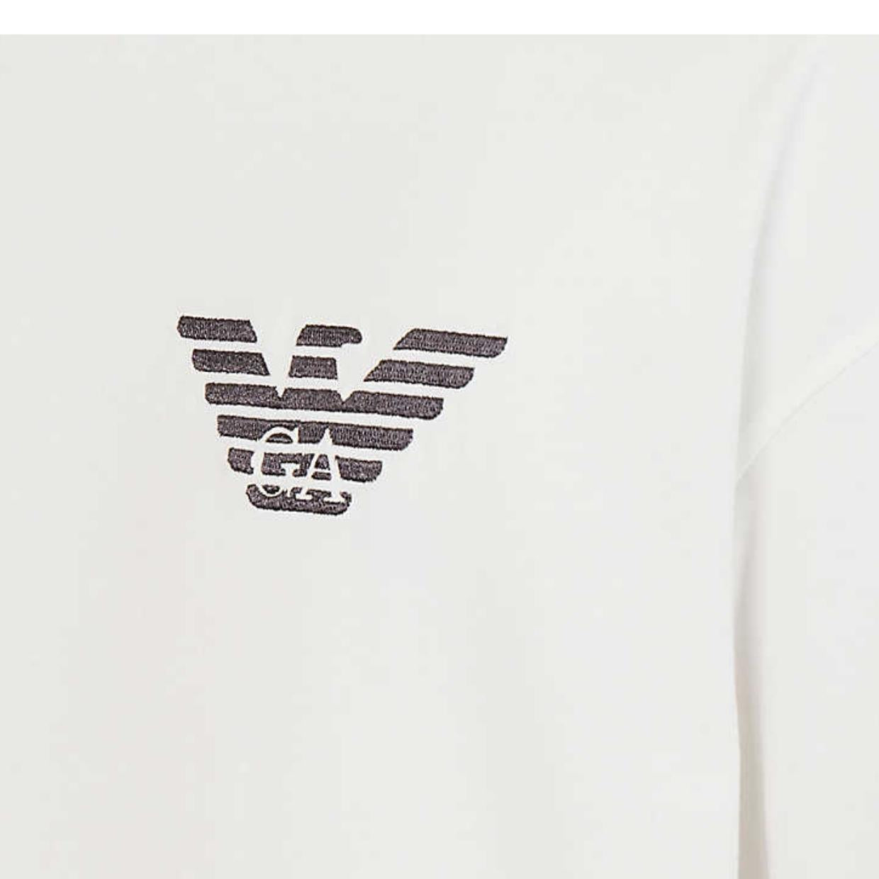 Emporio Armani Embroidered Eagle Logo White T-Shirt