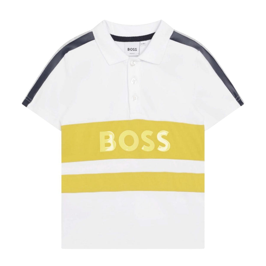 BOSS Kids Logo Stripe Polo Shirt