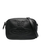 Vivienne Westwood Anna Injected Orb Black Nappa Leather Crossbody Bag