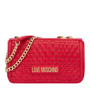 Love Moschino Red Woven Shoulder Bag