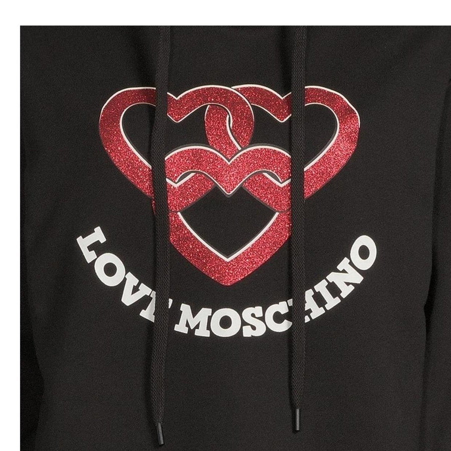 Love Moschino Printed Three Love Heart Logo Hoodie