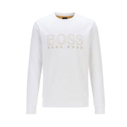 BOSS Logo-Print Slim-Fit Sweatshirt in Cotton-Blend Interlock