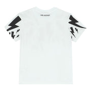 Neil Barrett Kids Thunderbolt Print White T-Shirt