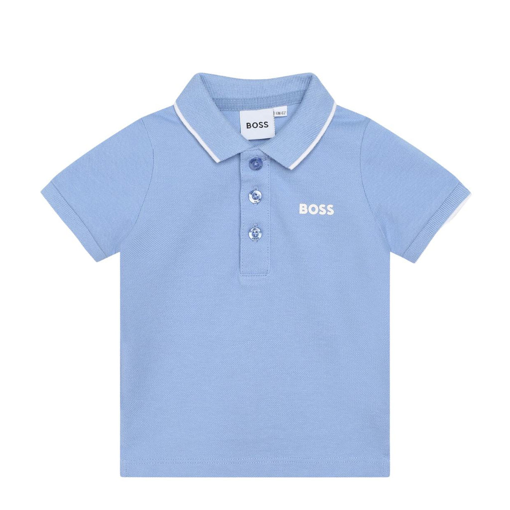 BOSS Baby Sky Blue Polo Shirt – Retro Designer Wear