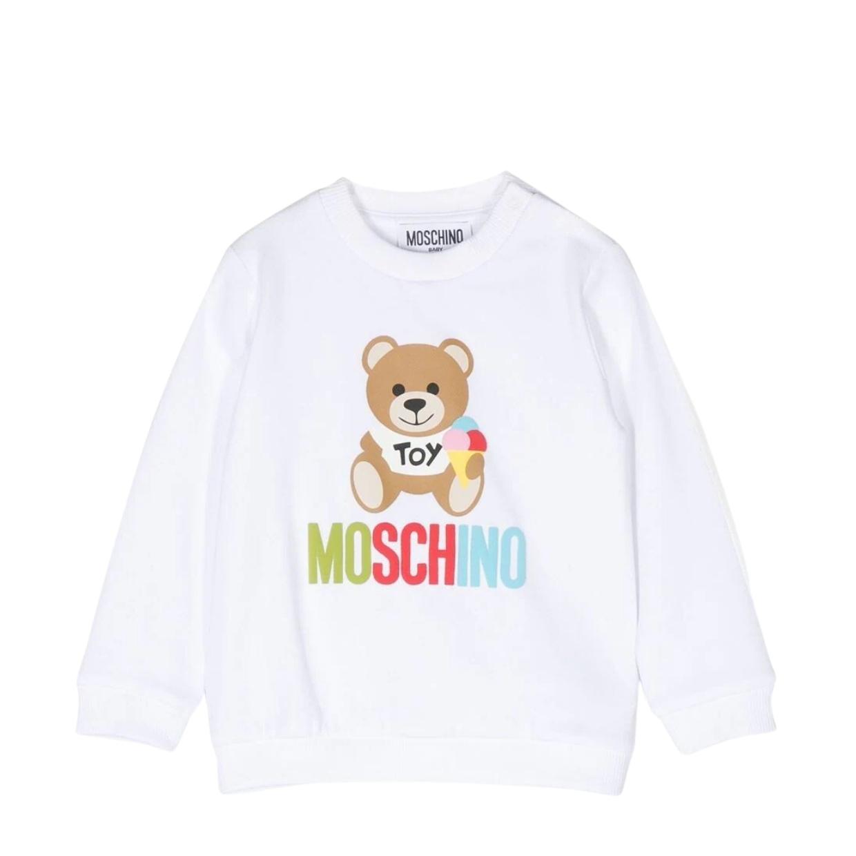 Moschino Baby Teddy Ice Cream White Sweatshirt Retro Designer Wear