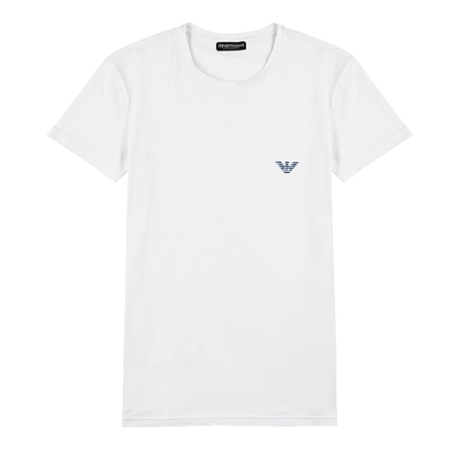 Emporio Armani Bodywear White Logo Crew Neck T-Shirt