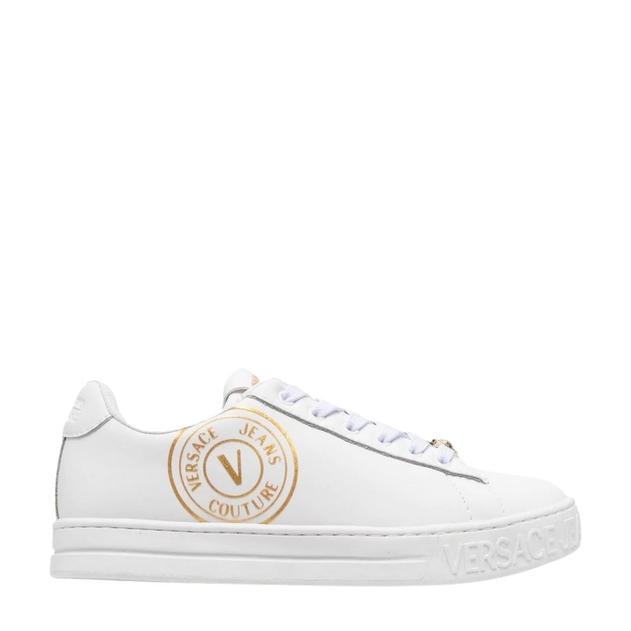Leather low trainers Versace Jeans Couture White size 44 EU in Leather -  30098382