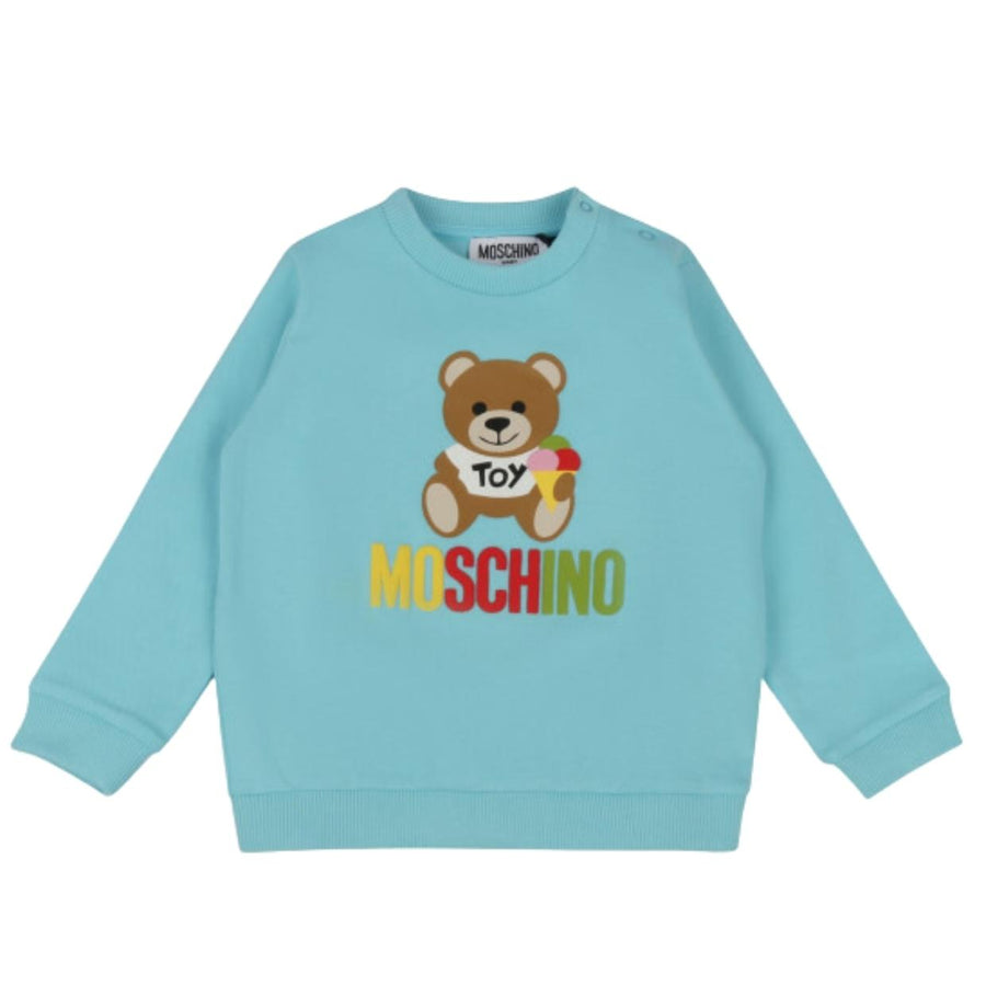Moschino Baby Teddy Ice Cream Blue Sweatshirt