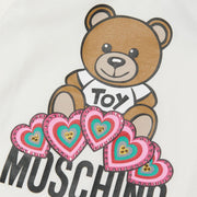 Moschino Kids Rhinestone Heart White T-Shirt