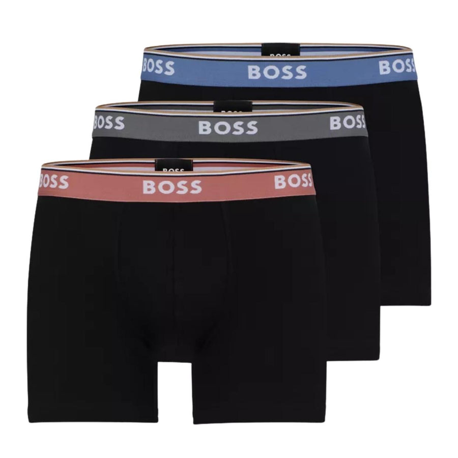 BOSS Three Pack Cotton Stretch Logo Boxer Brief